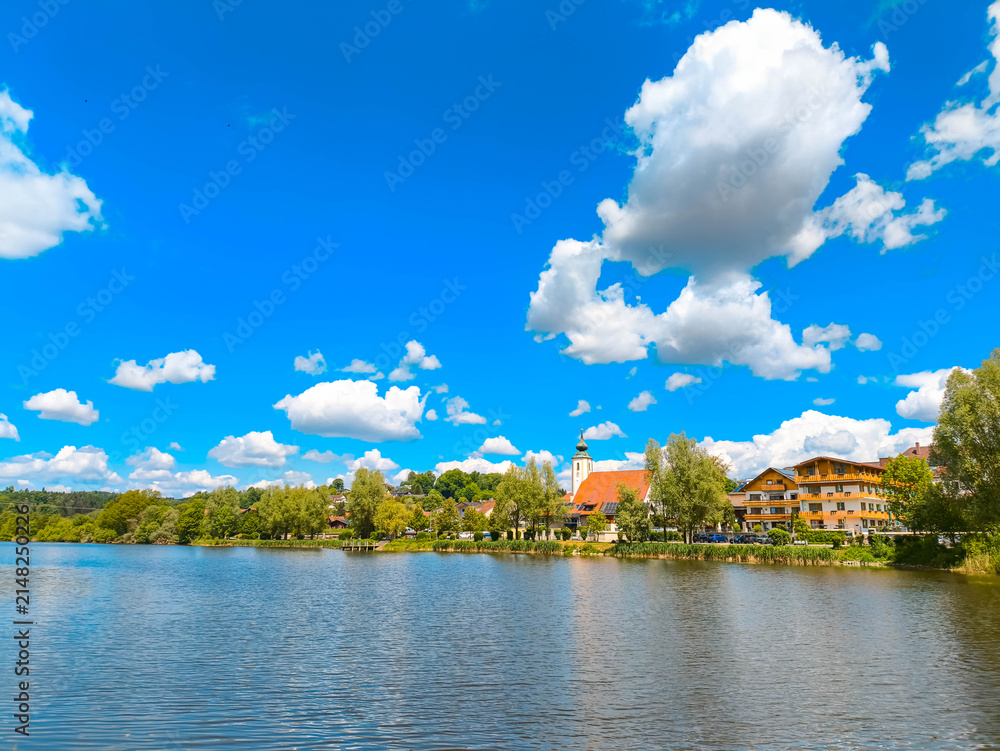 Fototapeta premium Beautiful summer view near Windorf, Danube, Passau, Bavaria, Germany