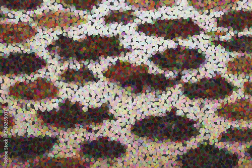 Fotografie Dynamic abstract pointillist pattern mimicking a spotted animal print with light