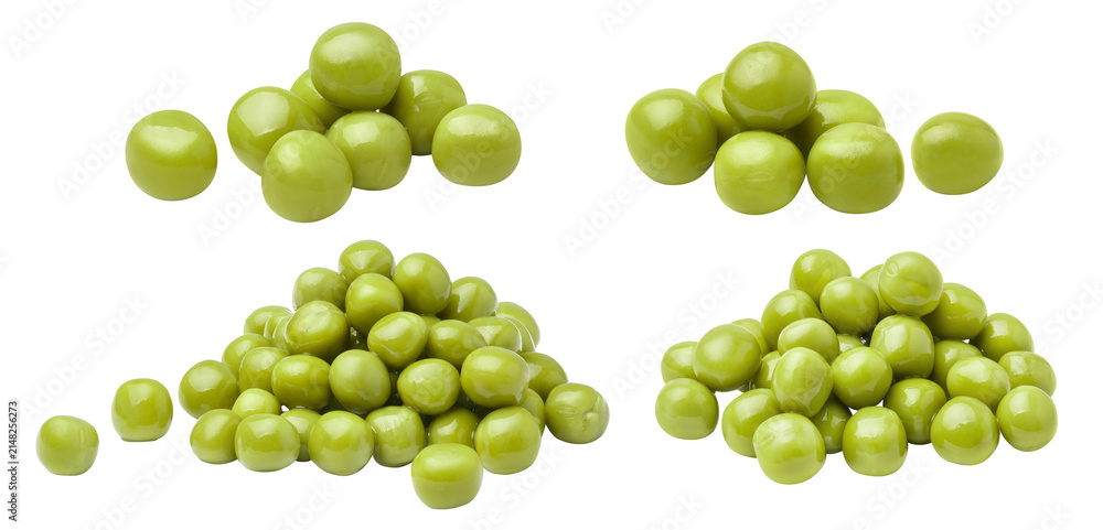 Obraz premium Delicious set of green peas, isolated on transparent cutout background