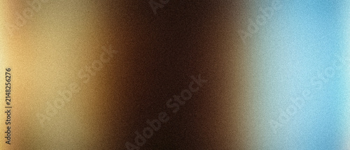 Quadro su tela Abstract golden brown and blue light gradient background with grainy texture noi