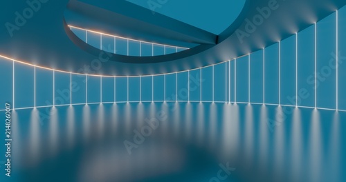 Architecture background empty interior of modern building 3d render