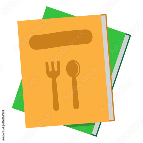 Flat Book Icon of a Restaurant Menu