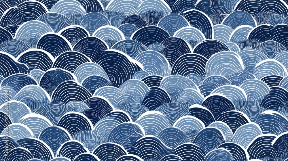 Fototapeta premium Artistic Background Featuring Abstract Blue Waves With Curved Lines And Unique Textures For Creative Designs