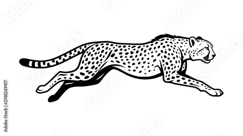 Canvas Print Cheetah Running Silhouette Vector Illustration