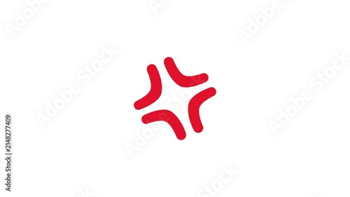 Red mark. An anger symbol on the head, flashing, swirling red lines appear.