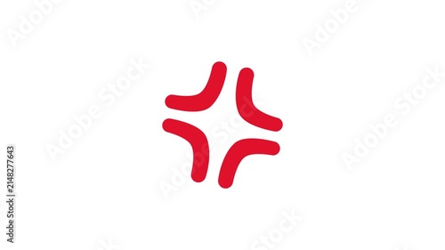 Red mark. An anger symbol on the head, rapidly flashing red lines appear.