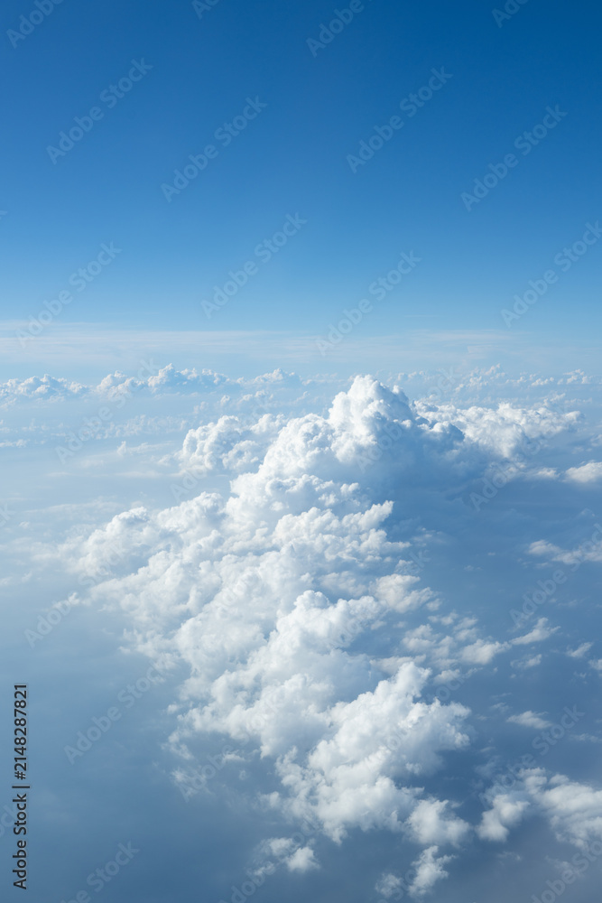 Fototapeta premium 飛行機から見た夏の空模様