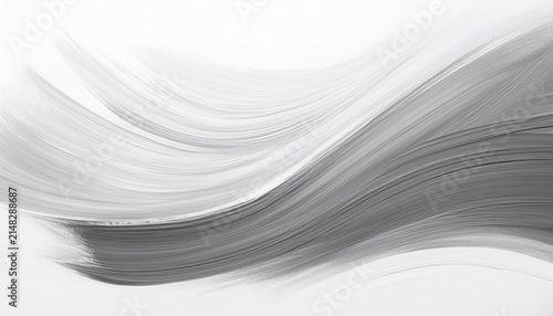 Abstract Gray Brushstroke Texture On White Background With Dynamic Sweeping Motion And Textured Artistic Paint Effect