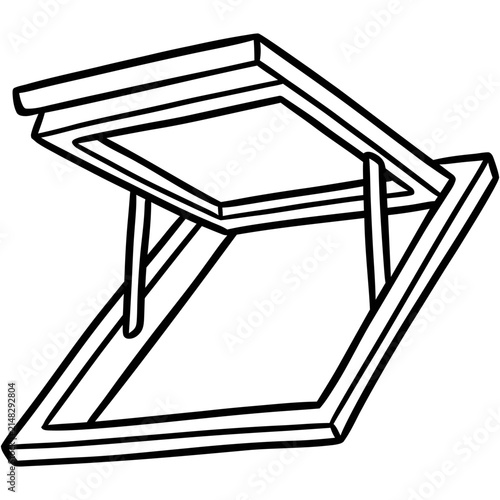 Open skylight window outline  illustration