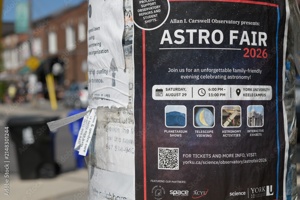 Fototapeta premium street poster in Toronto (York University Astro Fair 2026)