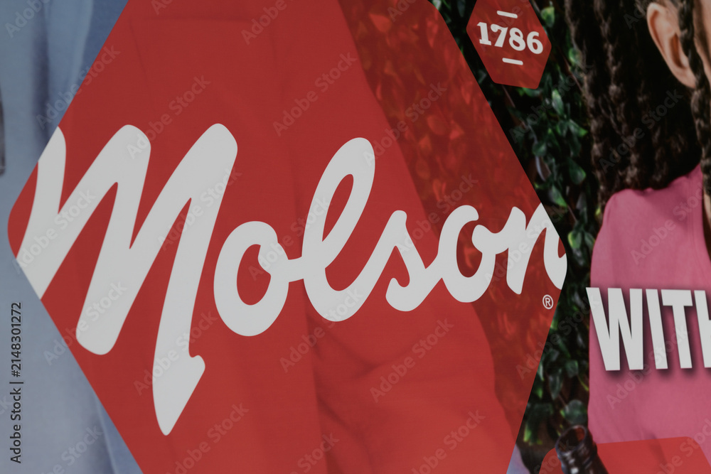 Fototapeta premium Molson brewery advertising poster in Toronto