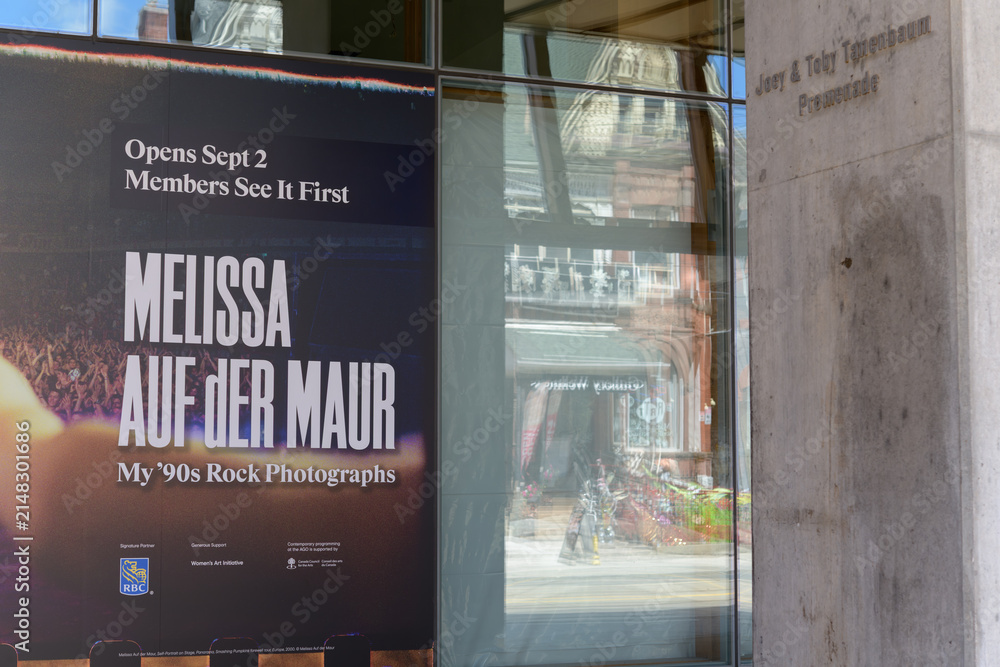 Fototapeta premium poster outside the Art Gallery of Ontario for Melissa auf der Maur exhibition, Toronto