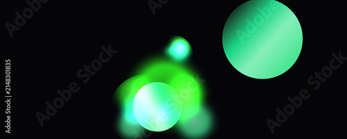 Cuadro en lienzo Orbes lumineux et cercles fluorescents : bulles colorées, halos néons, brillance