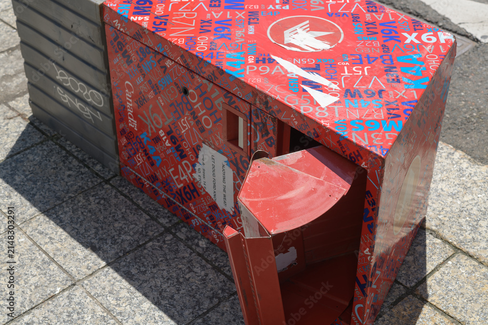 Fototapeta premium Canada Post / Postes Canada street letter box (SLB) on its side in downtown Toronto