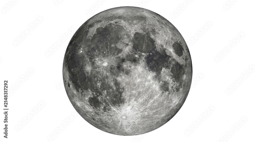 Fototapeta premium Full Moon on a transparent background PNG file