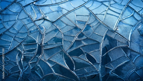 Ice Winter Background Cracks Grunge Texture Blue Wallpaper