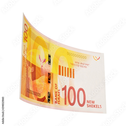 3D Asset - Israeli 100 New Shekel Banknote with Isolated Background
