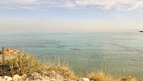 Beautiful sea stretching to the horizon.