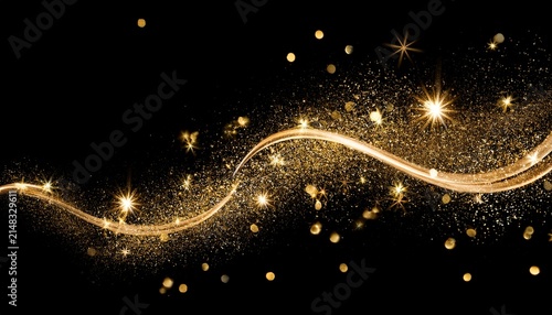 Elegance Gold Sparkles On An Isolated Transparent Background