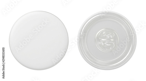 Blank round white enamel lapel badge mockup front and back