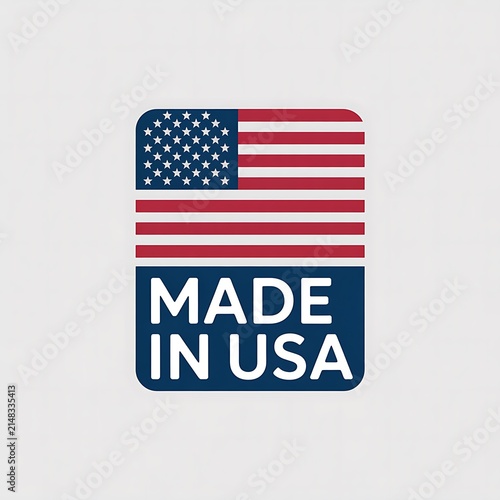 Made in usa label with american flag design