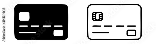 Quadro su tela Credit Cards Icon Set with Solid and Outline Styles for Financial Transactions