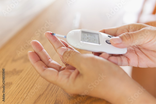 Close up of Blood Glucose Meter Test Strips.