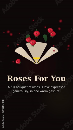 Red Roses Bouquet Blooming with 