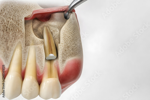Apicoectomy root tip resection dental surgical illustration