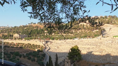 Jerusalem panorama with mount of olives and kidron valley
