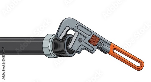 Pipe Wrench Tightening Metal Pipe Plumbing Icon