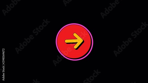 Animated Yellow Arrow Rotating Inside a Pink Circle on Transparent Background