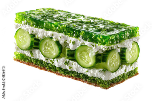 Savory Cucumber and Cream Cheese Aspic Cake