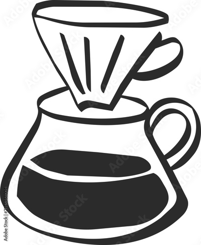 Drip Coffee Set with Carafe Doodle Icon