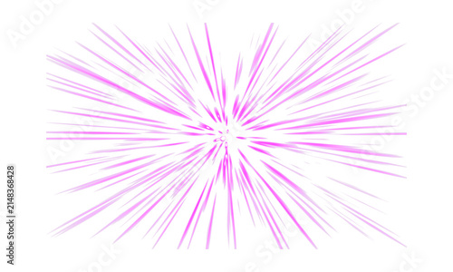 Elegant digital explosion with vibrant magenta rays bursting outward in a futuristic, glowing geometric pattern for creative designs.