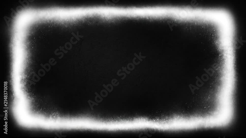 Glowing White Rectangular Frame With Soft Dusty Particle Texture Effect