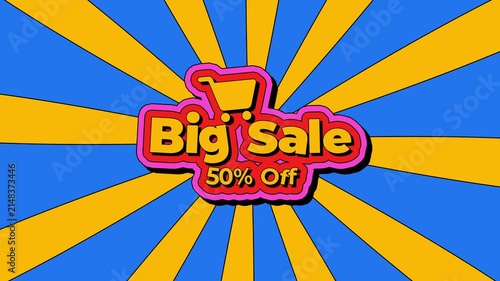 Big Sale 50 Percent Off Promotional Graphic Animation