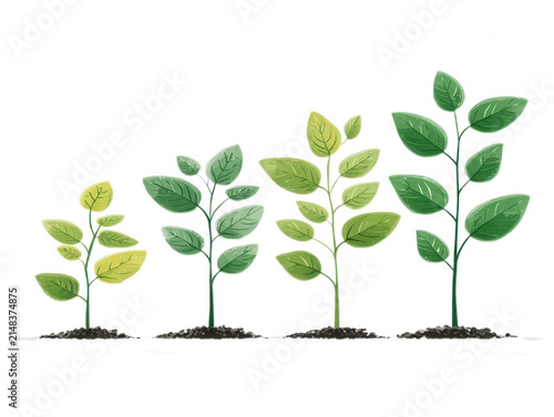 Four Stages of Plant Growth and Progress Concept