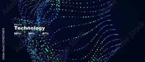 Complex neural technology network structure rendered with blue and green dots on a dark digital space