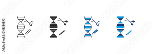 Dna editing and genetic engineering icons