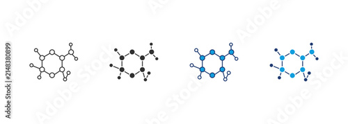 Molecular structure icon set for chemistry and science