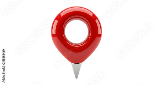 Red location pin icon on a transparent background PNG file
