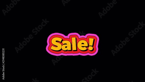 Animated Sale Text Graphic on Black Background