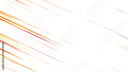 Dynamic glowing orange light streaks representing fast movement and futuristic energy flow on clean space