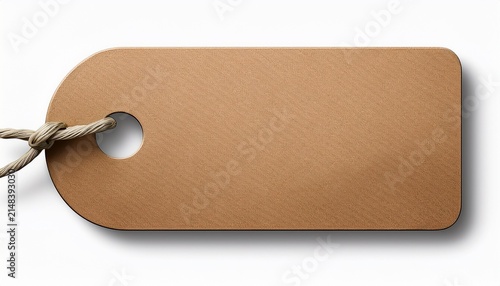 Rounded Cardboard Price Tag Sale Label Isolated On White Clipping Path