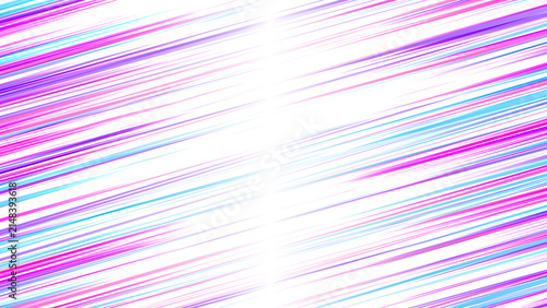 Vibrant colorful light lines moving rapidly across a central bright white glowing axis in digital style