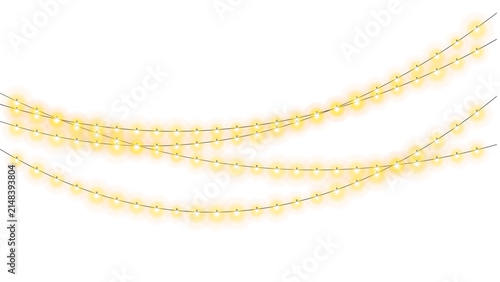Vibrant orange glowing string lights arranged in curved lines for joyful festive and party decoration themes