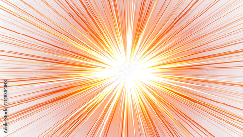 Vibrant orange starburst explosion with dynamic light rays spreading outward in a modern abstract design