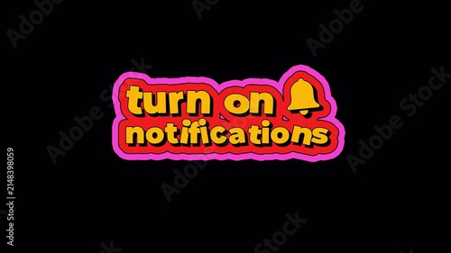 Animated Turn On Notifications Graphic with Bell Icon