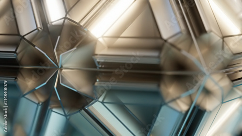 A blend of geometric shapes creating a unique design with shallow depth of field, abstract background 